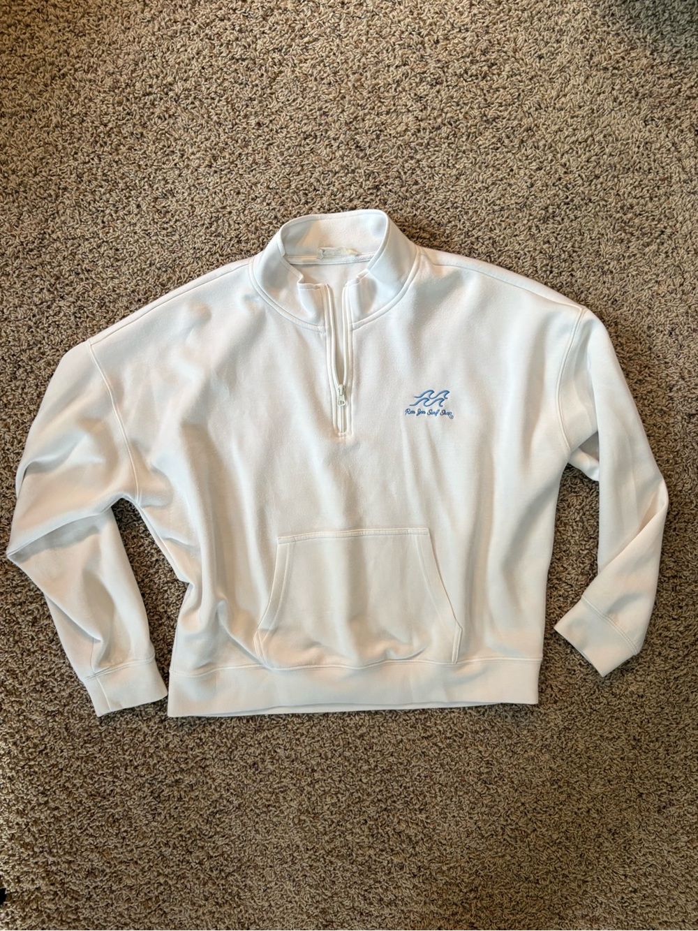 Women's Ron Jon Surf Shop White Half-Zip Pullover Sweatshirt